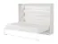 Lit escamotable horizontal | Surface de couchage 140 x 200 cm | Lit rabattable | Lit mural | Lit simple | Couleur : blanc | Sommier à lattes inclus | 2 tablettes | Nalut 12