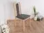 Chaise de salle à manger classique Madohn rembourrée, revêtement en gris foncé, hauteur d'assise de 47 cm, bois de hêtre aspect chêne, bois durable, corps en hêtre