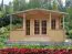 Abri de jardin avec terrasse Sonora 02 - Maison en madriers de 40 mm, Surface au sol : 25,24 m², Toit en bâtière