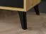 Commode Lassila 04, Couleur : Chêne Artisan / Noir - Dimensions : 83 x 165 x 40 cm (H x L x P), avec 2 portes, 3 tiroirs et 2 compartiments