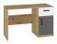 Bureau ado Sallingsund 08 | 76 x 120 x 51 cm | Chêne / Blanc / Anthracite | 1 porte, 1 tiroir, 2 niches