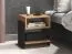Table de chevet Trezevant 01, Couleur : Chêne Artisan / Noir - Dimensions : 46 x 42 x 35 cm (H x L x P)
