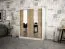 150 cm de large Armoire à portes coulissantes avec 5 casiers et 2 portes | Couleur: Chêne Sonoma  / Blanc | Laminée Abbildung