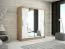 180 cm de large Armoire à portes coulissantes avec 10 casiers et 2 portes | Couleur: Chêne Sonoma  / Blanc | Laminée Abbildung
