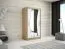 100 cm de large Armoire à portes coulissantes avec 5 casiers et 2 portes | Couleur : Chêne Sonoma / Blanc | Laminée Abbildung
