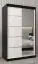 120 cm de large Armoire à portes coulissantes avec 2 portes | 5 casiers | 2 tringles à vêtements | Couleur: Blanc / Noir Abbildung