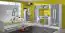 Chambre d'enfant - Armoire à portes battantes / armoire Walter 01, couleur : blanc / gris brillant - 191 x 80 x 50 cm (H x L x P)