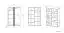 Vitrine Tullahoma 03, porte vitrée à gauche, Couleur : Chêne / Blanc brillant - Dimensions : 143 x 92 x 42 cm (h x l x p), avec 1 porte et 9 compartiments