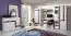 Chambre des jeunes - Commode "Emilian" 09, pin blanchi / violet - Dimensions : 135 x 45 x 40 cm (H x L x P)