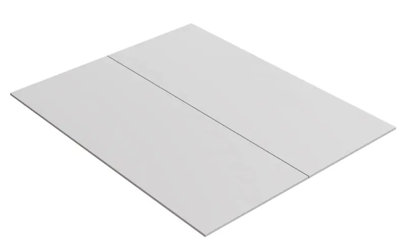 Plaque de sol pour lit double, en 2 parties, Couleur : Blanc - Dimensions : 82,20 x 196 cm (l x L)