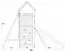 Tour de jeux S15 avec toboggan ondulé, balançoire double, balcon, bac à sable, mur d'escalade et échelle en bois - Dimensions : 430 x 380 cm (l x p)