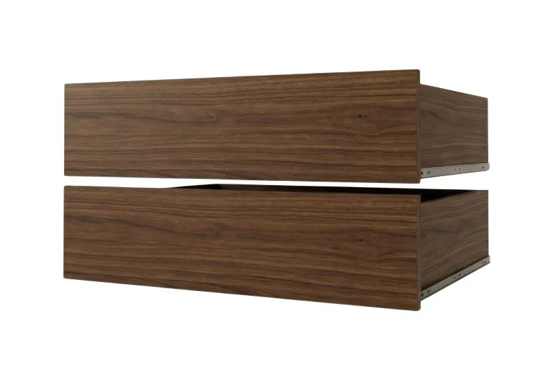 Tiroirs pour armoire, lot de 2, Couleur : Noyer - pour armoires d'une largeur comprise entre 120 et 200 cm