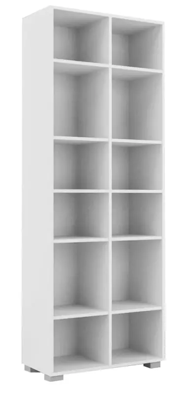 Étagère Burgos 08, Couleur : Blanc - Dimensions : 215 x 80 x 38 cm (h x l x p)