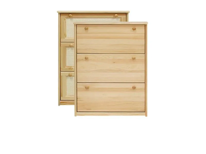 Basculeur de chaussures Pin bois massif, Couleur: Naturel 115x72x29 cm, Armoire à chaussures Commode à chaussures Abbildung