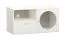 Meuble TV avec un tiroir Aenna 105, Couleur : Blanc / Gris, dimensions : 51,5 x 101 x 46,5 cm, poignées : Blanc, 1 porte, 2 compartiments, pour le salon