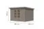 Abri de jardin avec toit en tôle trapézoïdale, épicéa nordique gris eau/gris aluminium, durable, résistant aux intempéries, coins renforcés de métal, serrure à cylindre, 2,98x2,42m