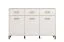 Buffet Sabas 12 | 3 tiroirs, 3 portes, 6 compartiments | Finition cachemire & noir | 90 x 138 x 40 cm