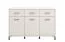 Buffet Sabas 12 | 3 tiroirs, 3 portes, 6 compartiments | Finition cachemire & noir | 90 x 138 x 40 cm