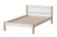Lit simple Maive 05 | 120 x 200 cm | Blanc & Chêne naturel | Pin massif | Sommier inclus