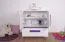 Chambre d'enfant - Commode Walter 08, couleur : blanc brillant / violet - 85 x 80 x 40 cm (H x L x P)