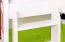 Lit superposé pour enfants 90 x 200 cm | Bois massif: Hêtre | Laqué Blanc | convertible en 2 lits simples | Incl. Sommier à lattes déroulable Abbildung