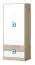 Chambre d'enfant - armoire à portes battantes / armoire Fabian 01, couleur : chêne brun clair / blanc / bleu - 190 x 80 x 50 cm (H x L x P)