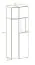Grande vitrine Stura 02, couleur : blanc brillant / gris - dimensions : 195 x 70 x 40 cm (h x l x p), avec 10 compartiments et fonction push-to-open