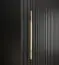 Armoire moderne à portes coulissantes avec une porte miroir Jotunheimen 58, couleur : noir - Dimensions : 208 x 180,5 x 62 cm (H x L x P)