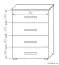 Commode Kebumen 17, couleur : aulne - Dimensions : 107 x 80 x 40 cm (H x L x P)