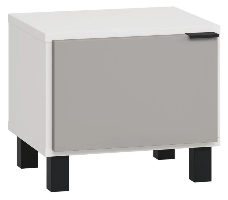 Table de nuit Pantanoso 17 | Blanc / Gris | 40 x 45 x 40 cm | Design moderne et fonctionnalité