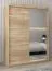 Armoire à portes coulissantes Jan 03B avec miroir | Chêne Sonoma | 200 x 150 x 62 cm