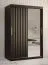 Armoire avec une porte miroir Balmenhorn 80, Couleur : Noir mat - Dimensions : 200 x 120 x 62 cm (h x l x p), avec grand espace de rangement