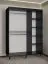 Elégante armoire à portes coulissantes avec deux barres de penderie Jotunheimen 102, couleur : noir -Dimensions : 208 x 150,5 x 62 cm (H x L x P)