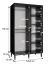 Armoire à portes coulissantes avec deux barres de penderie Jotunheimen 03, couleur : blanc - dimensions : 208 x 120,5 x 62 cm (h x l x p), avec cinq compartiments