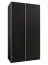 Armoire / Armoire à portes coulissantes | 2 tringles | 2 portes coulissantes | 6 compartiments | 6 étagères | Fermeture en douceur | Couleur : noir | Fermeture en douceur