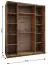 Armoire / Armoire à portes coulissantes | 2 tringles | 2 portes coulissantes | 245,5 x 200 x 64 cm | Fermeture en douceur | Couleur : noir | Miroir | 11 compartiments