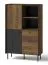 Commode Mairenke 04, Couleur : Noyer / Noir mat - Dimensions : 140 x 88 x 40 cm (H x L x P)