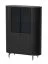 Vitrine Annelin 09 noire | 155 x 112 x 40 cm | 4 portes, 4 compartiments | Soft Close | LED en option | Pieds métal