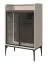Vitrine crème avec système Soft Close | Éclairage LED | 2 portes vitrées | 2 étagères en verre | 124 x 81 x 43 cm | Pieds métal