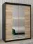 150 cm de large Armoire à portes coulissantes avec 5 casiers et 2 portes | Couleur: Noir | Laminée Abbildung