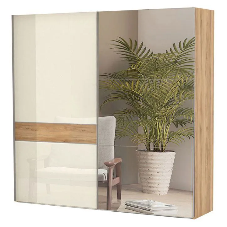 230 cm de large Armoire avec 12 casiers et 2 portes | Couleur: Beige Abbildung