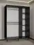 Armoire moderne à portes coulissantes Jotunheimen 18, couleur : noir - dimensions : 208 x 150,5 x 62 cm (h x l x p), avec deux barres de penderie