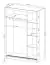Armoire à portes coulissantes avec deux portes miroir Warbreck 08, Couleur : Blanc - Dimensions : 200 x 130 x 62 cm (H x L x P)