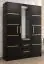 Armoire avec grand espace de rangement Similaun 23, Couleur : Noir mat - Dimensions : 202 x 153 x 40 cm (h x l x p), avec 10 compartiments et deux tiroirs