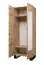 Armoire élégante avec miroir Morteratsch 02, Couleur : Chêne / Noir - Dimensions : 196 x 74 x 46 cm (h x l x p), avec deux compartiments et une tringle à vêtements