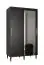 Armoire à portes coulissantes avec cinq compartiments Jotunheimen 76, couleur : noir - Dimensions : 208 x 120,5 x 62 cm (H x L x P)