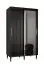 Armoire à portes coulissantes élégante avec une porte miroir Jotunheimen 148, Couleur : Noir - Dimensions : 208 x 120,5 x 62 cm (H x L x P)
