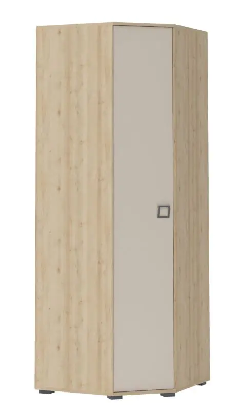 Armoire à portes battantes / armoire d'angle 20, couleur : hêtre / crème - 236 x 86 x 86 cm (h x l x p)