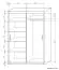 Armoire à portes coulissantes / penderie Sepatan 07, couleur : Wenge / Chêne de Sonoma - Dimensions : 210 x 140 x 60 cm (H x L x P)