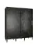 Armoire à portes coulissantes avec design moderne en marbre Jotunheimen 44, couleur : noir - Dimensions : 208 x 180,5 x 62 cm (H x L x P)